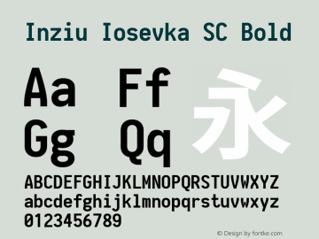 Inziu Iosevka SC Bold Version 1.12.5 Font Sample