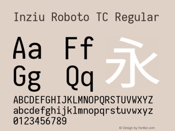 Inziu Roboto TC Version 1.12.5图片样张