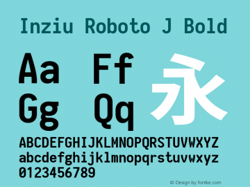 Inziu Roboto J Bold Version 1.12.5 Font Sample
