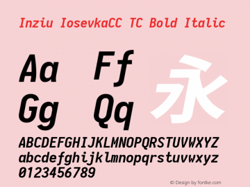 Inziu IosevkaCC TC Bold Italic Version 1.12.5图片样张