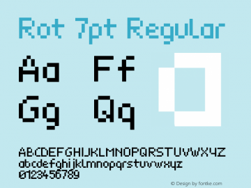 Rot 7pt Version 1.00 March 2004, initial release Font Sample