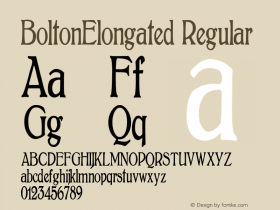 BoltonElongated Regular Version 1.00 Font Sample