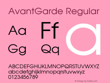 AvantGarde Regular 001.000 Font Sample
