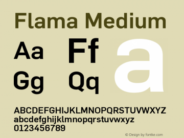 Flama-Medium Version 3.000 Font Sample