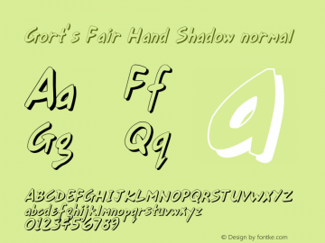 Gort's Fair Hand Shadow v1.03 Font Sample