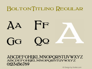 BoltonTitling Regular Version 1.00 Font Sample