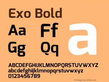 Exo Bold Version 1.00 Font Sample