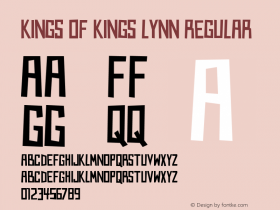 Kings of Kings Lynn Version 1.00 June 23, 2013, initial release Font Sample