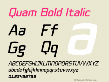 Quam-BoldItalic 1.000 Font Sample