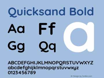 Quicksand Bold Version 3.000 Font Sample