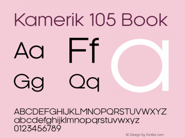 Kamerik105-Book Version 3.000 Font Sample