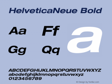 HelveticaNeue Bold 001.000 Font Sample
