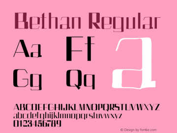 Bethan Regular Version 1.0图片样张