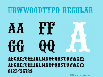 URWWoodTypD Version 1.05 Font Sample