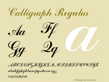 Calligraph 3.1 Font Sample
