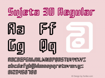 Sujeta 3D Regular Macromedia Fontographer 4.1 8/26/00图片样张