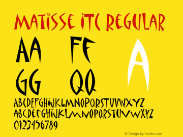 Matisse ITC Version 1.00 Font Sample