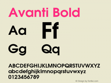 Avanti Bold 001.001 Font Sample