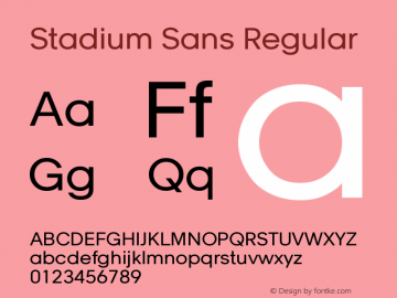 StadiumSans-Regular Version 1.000;PS 001.000;hotconv 1.0.49;makeotf.lib2.0.14853图片样张