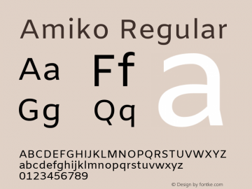 Amiko Version 1.000; ttfautohint (v1.3)图片样张