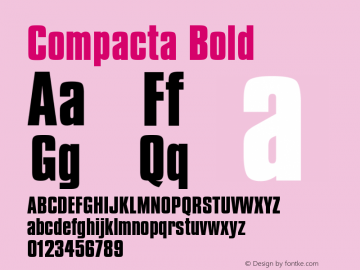 Compacta Bold Version 003.001 Font Sample