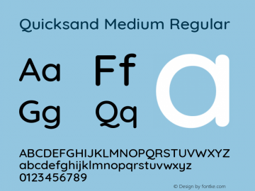 Quicksand Medium Version 3.000 Font Sample