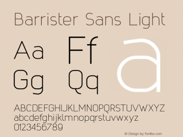 BarristerSans-Light 1.000 Font Sample