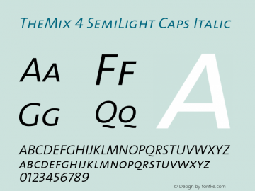 TheMix-4SemiLightCapsItalic 1.0 Font Sample