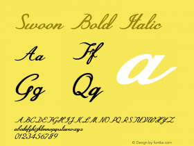 Swoon-BoldItalic Version 1.000图片样张