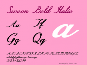 Swoon-BoldItalic Version 1.000图片样张