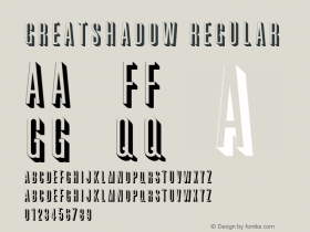 GreatShadow Regular Accurate Research Professional Fonts, Copyright (c)1995图片样张