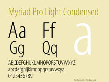MyriadPro-LightCond Version 2.103;PS 2.000;hotconv 1.0.68;makeotf.lib2.5.35818图片样张