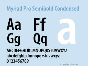 MyriadPro-SemiboldCond Version 2.103;PS 2.000;hotconv 1.0.68;makeotf.lib2.5.35818图片样张