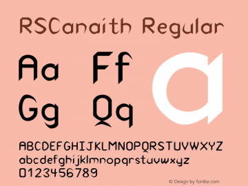 RSCanaith Converted from c:\windows\system\RSCANAI.TF1 by ALLTYPE Font Sample