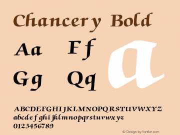 Chancery Bold (C)opyright 1992 W.S.I.  4/2/92图片样张