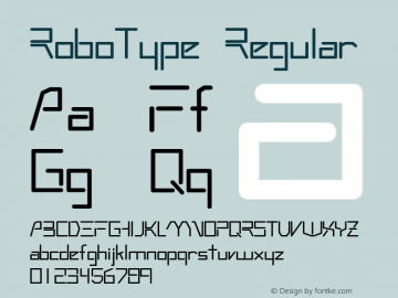 RoboType Regular Accurate Research Professional Fonts, Copyright (c)1995图片样张