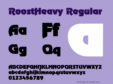 RoostHeavy Regular Altsys Fontographer 3.5  2/9/93图片样张