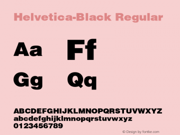 Helvetica Black  Font Sample