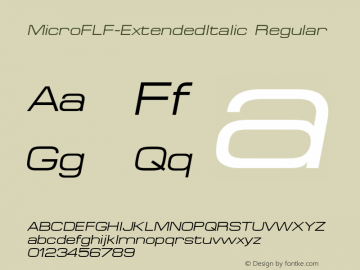 MicroFLF-ExtendedItalic Converted from c:\win31\system\MIFLFEI_.TF1 by ALLTYPE Font Sample