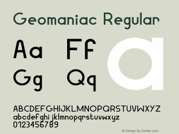 Geomaniac Regular Version 001.000 Font Sample