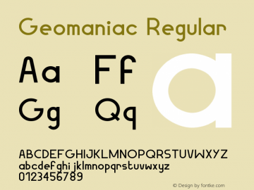 Geomaniac Regular Version 001.000 Font Sample