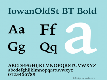 IowanOldSt BT Bold mfgpctt-v4.4 Dec 22 1998 Font Sample