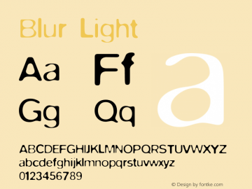 Blur Light Macromedia Fontographer 4.1.5 5/5/1999 Font Sample