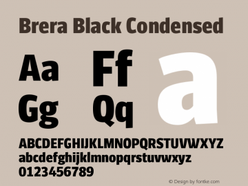 Brera-BlackCondensed Version 001.002 Font Sample