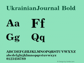 UkrainianJournal Bold 001.000 Font Sample