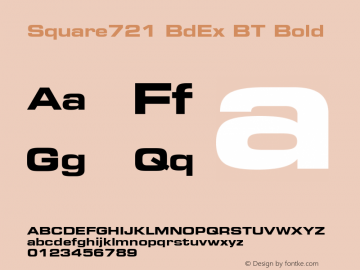 Square721 BdEx BT Bold mfgpctt-v4.4 Dec 29 1998 Font Sample