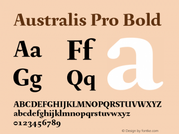 AustralisPro-Bold Version 2.000 Font Sample