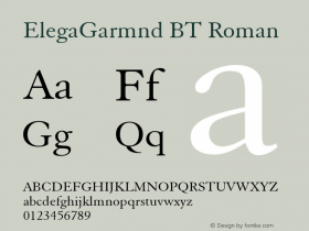 ElegaGarmnd BT Roman mfgpctt-v4.4 Dec 7 1998图片样张