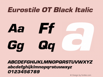 EurostileOT-BlackItalic Version 1.000;PS 1.05;hotconv 1.0.38图片样张