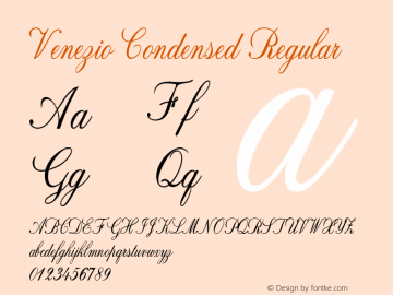 Venezio-CondensedRegular Version 1.000 Font Sample